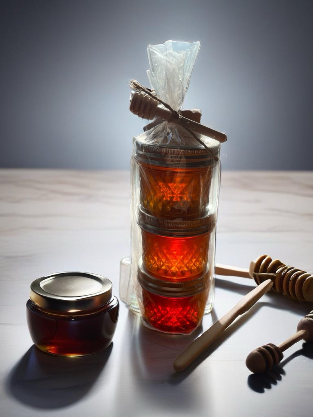 CanBee Honey Sample Stack of three 4oz jars